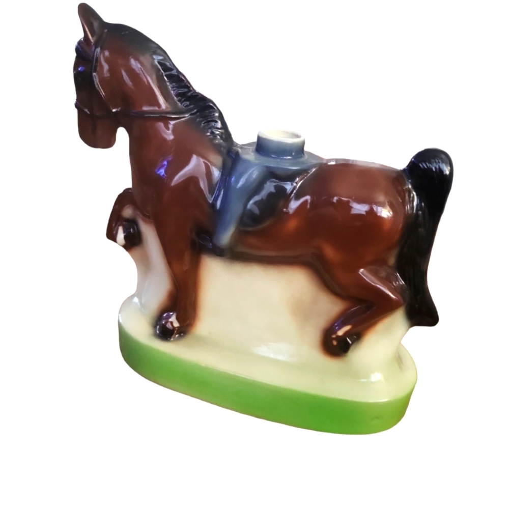 Vintage 1974 Ezra Brooks Horse Equestrian Liquor Decanter Bottle Kentucky Derby